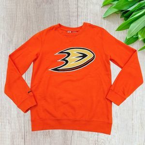 Reebok Anaheim Ducks Kids Sweatshirt Size Medium 10-12 Orange